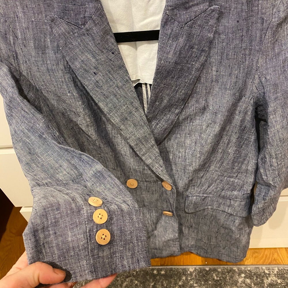 Oversized Mango Chambray Blazer - image 4